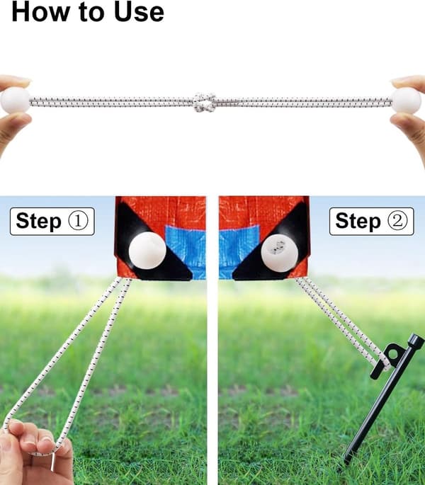 50 stk. - 6\" - Elastisk reb - Elastisk snor - Spændelastik - Spændingssnor - Kugle-bungee snore