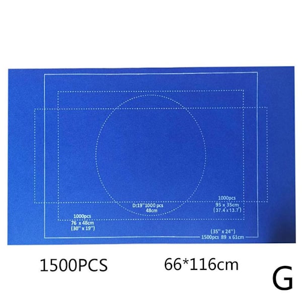 1500/2000 brikkes puslespill oppbevaringsmatte rullbar svart blå grå G blue 1500pcs