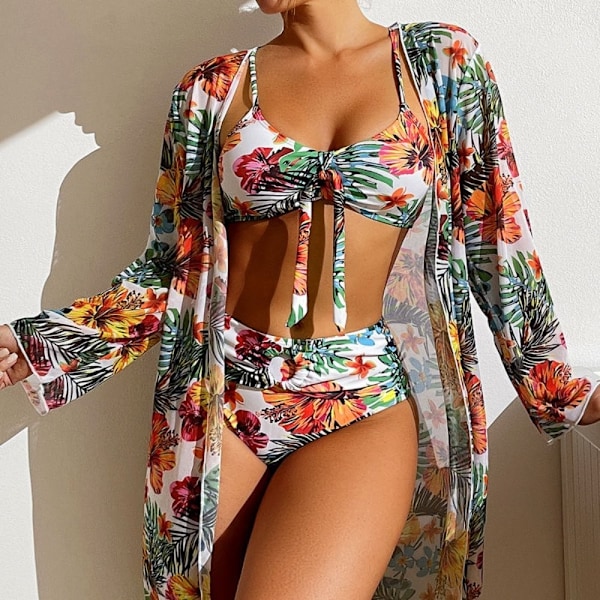 Bikini 3-delars Set – Trendig & Bekväm Vit White l