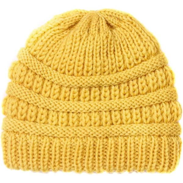 Unisex Baby Vinter Strikket Lue, Myk Bomullslue for Gutter og Jenter, Varm Skilue YELLOW