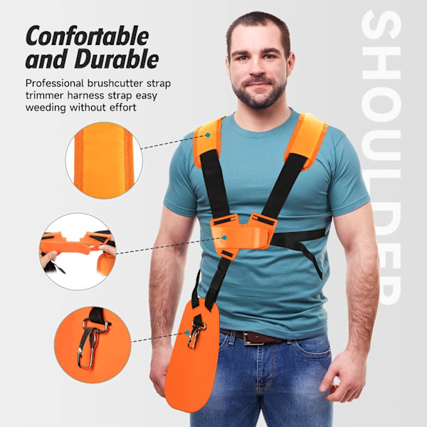 Röjskärssele, dobbel skulderrem, röjskärssele, for ryddesag, motorsag; for Stihl FS, KM Series String Trimmer