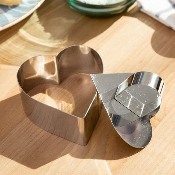 6 stk - rustfritt stål - dessertringer - kake ringer - m/ håndtak - former