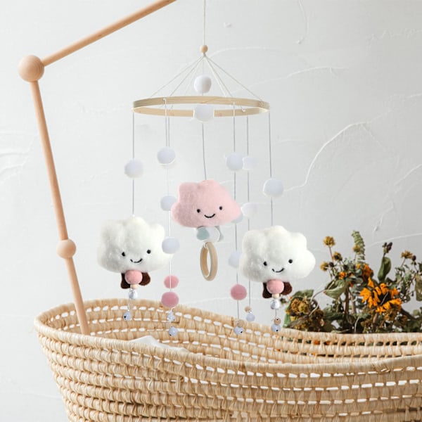Molnformad fluffig boll vindspel hängande blå {YD}