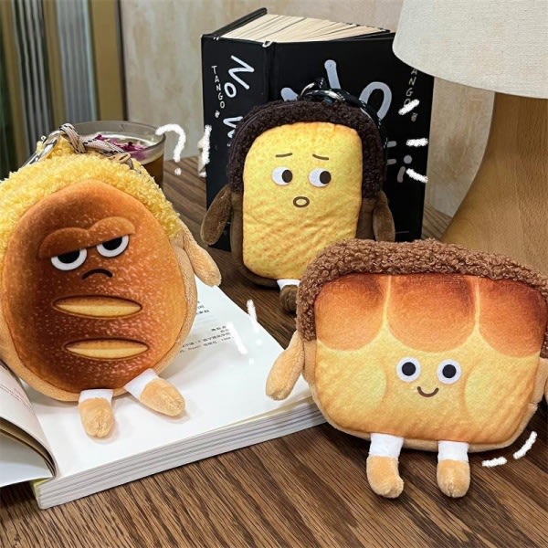 Hot Cartoon Toast Purse Bread Coin Bag e Casual Tote Creative P C