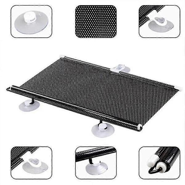 New Blackout Blinds with Suction Cups, Retractable Windshield Covers, Fast Delivery 2024 Black 45*125cm