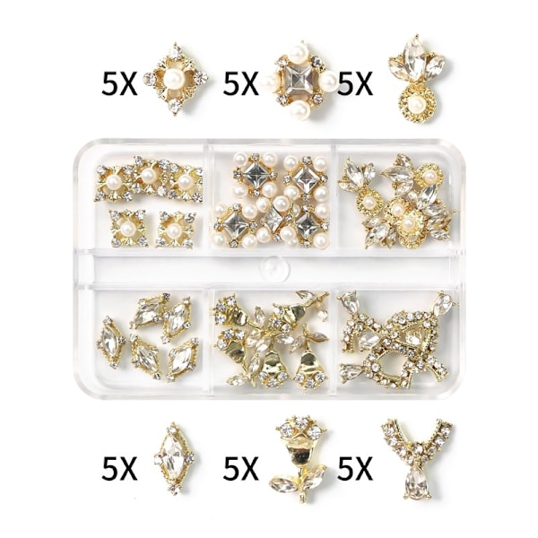 Planet Nail Art Charm Kaari/Sydän Muoto Kynnet Strassi Jalokivi Kristalli, 3D Kynsitaide Koristelu Metalli Kynsi Kynnet Kynsitaide Korut 19- Perfet 19