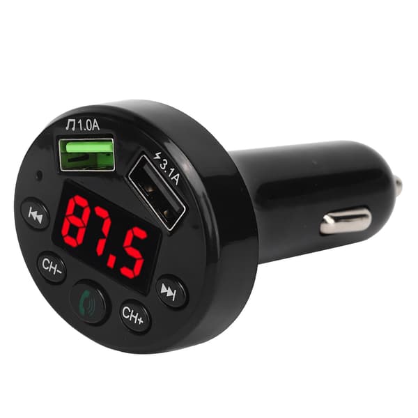 E6 Auton Bluetooth 5.0 MP3-soitin Modulaattori Kaksois-USB-pikalataus FM-sovitin Lähetin 0.1