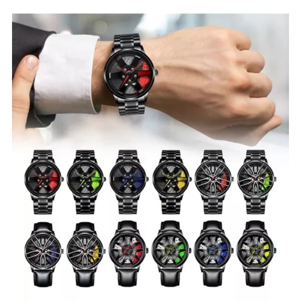 Automatic car wheel watch for men