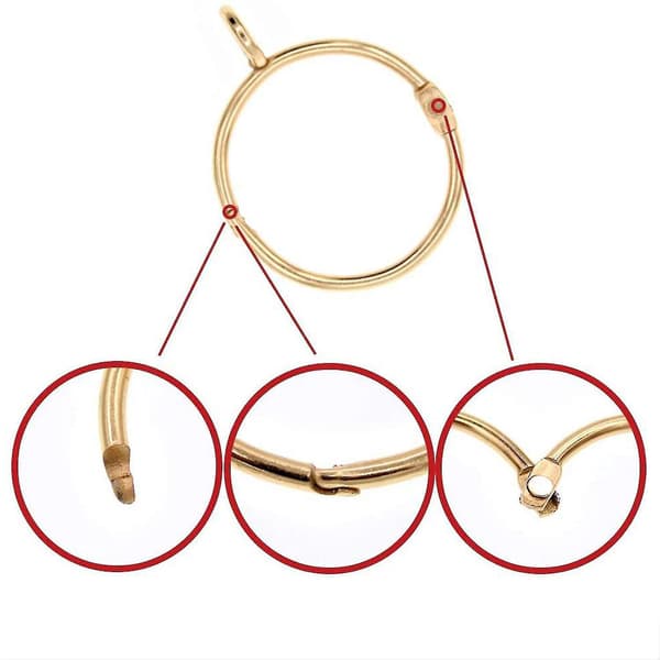 Guld Gardinringe Sæt med 20 - Rustfri Metal Gardinringe med Åbningsbart Design (1,5 tommer)