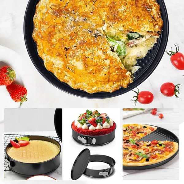 3-delt rundt springformssæt - Rund bageform - Kageform - Non-stick bageform