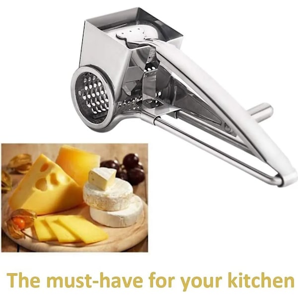 Parmesan rivejern, parmesan kværn, ostehøvl med håndsving, rustfrit stål, tåler opvaskemaskine