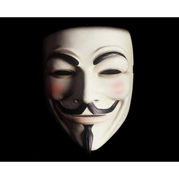 Anonyymi naamio - Guy Fawkes / V for Vendetta White Vit