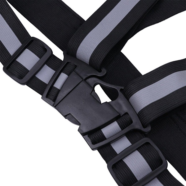 2-pakkauksessa - Heijastava valjaat aikuisille ja lapsille / Heijastava liivi - Reflex Black Black one size