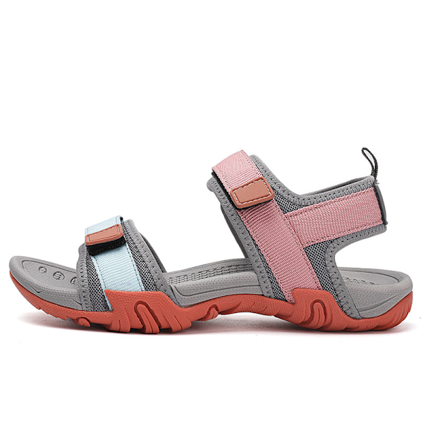 Dam Sport Sandaler Mode Platt Strandskor greyOrange 40