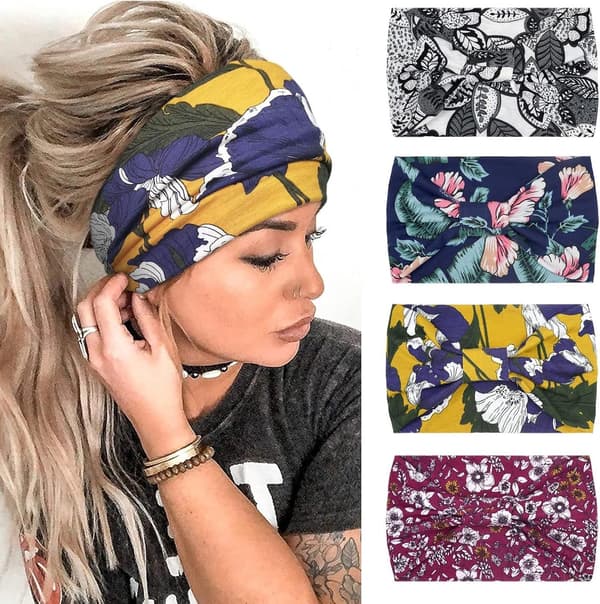 Pieces Headb&s - Elastisk Myk - Boho Headb&s - Hårb& - Hårb& for Kvinner - Hårb&s med Leopardtrykk