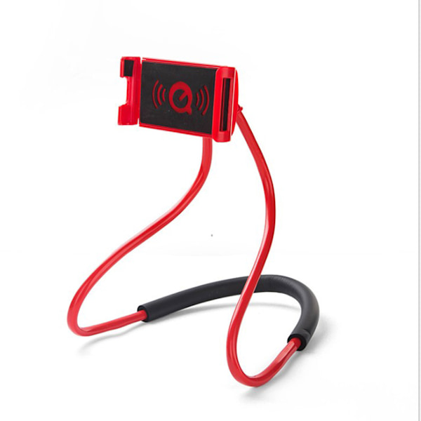 Universal Mobiltelefonhållare, Utdragbar Halsmonterad Selfie Stick Stativ (Röd)