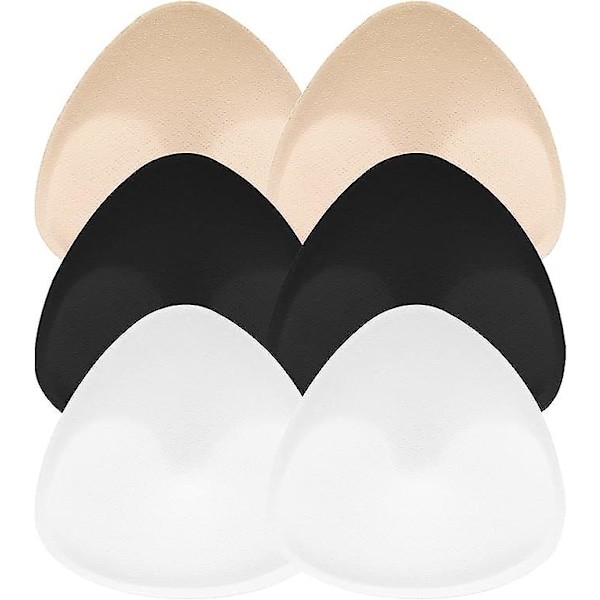 3 Pairs of Bra Pads, Triangular Breathable Bra Inserts, Removable Comfortable Pads for Women and Girls