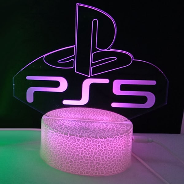 Kreativ Gåva Spelrumsdekoration Nattlampa Crack Model Crack Base PS5 Crack Base PS5 Crack Touch Colorful Set