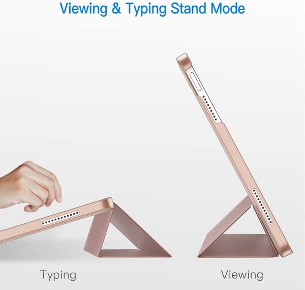 iPad (A16) 11:e/10:e generasjon (2025/2022), Slim Stand Hardt Skall Bakside (Rosegull)