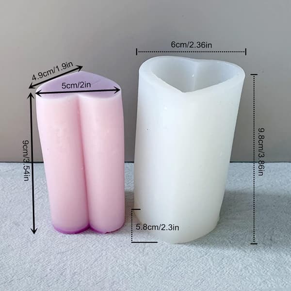 Hjärtformade Ljusformar Kärlek Cylinder Silikon Ljusform