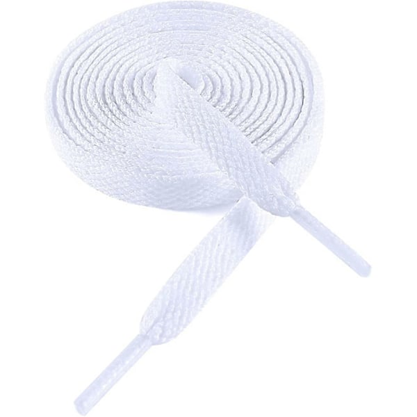 Flade Snørebånd 8mm Brede Snørebånd til Sneakers Premium Træningssnørebånd Erstatninger til Atletiske Sportssnørebånd Snehvid Snow White 39-  ( 100 cm )