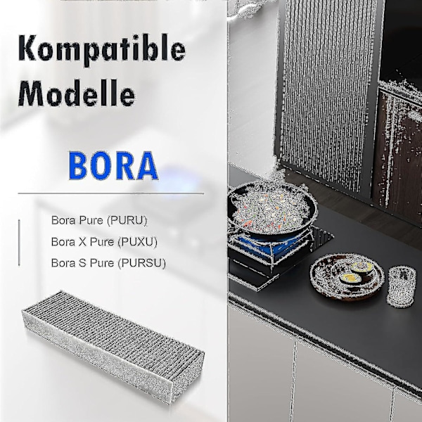 2-pack aktivt kolfilter för Bora Pure/x Pure/s Pure köksfläkt, PUAKF filtertillbehör ersättningsfilter nytt