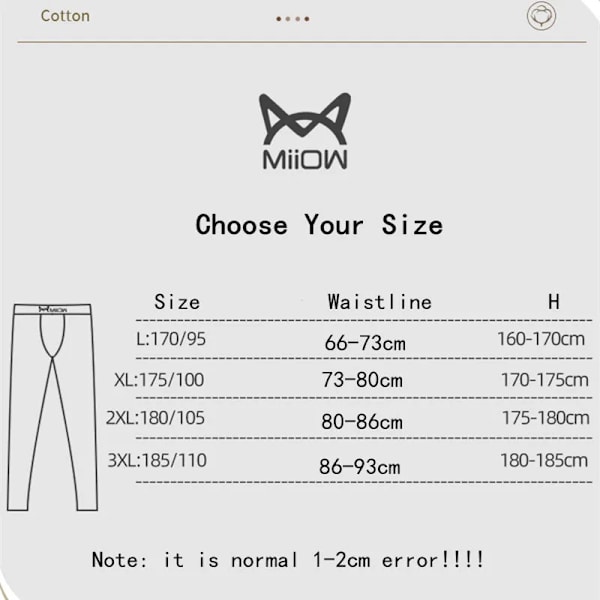 2 stk. Termiske Bukser til Mænd 50'erne Ren Bomuld Vinter Varme Bukser Mænd Bløde Elastiske Bundbukser Lange Underbukser Mænd U Konveks Leggings 10 10 XXXL