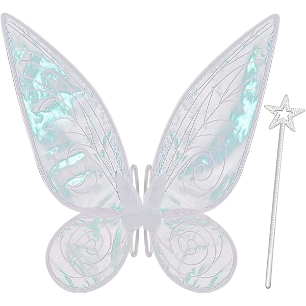 Fairy Wings for Adult, Butterfly Wings for Women Girls Halloween Christmas Costume Sparkle Angel Wings Dress Up Party Favor (White-1)