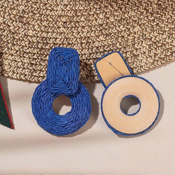 Statement Raffia Øreringe Søde Boho Øreringe Rattan Hængeøreringe