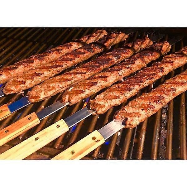 15,75\" Lang 5/8\" Bred 2mm Tynd Grillspyd i Rustfrit Stål 8 Dele, Sølv