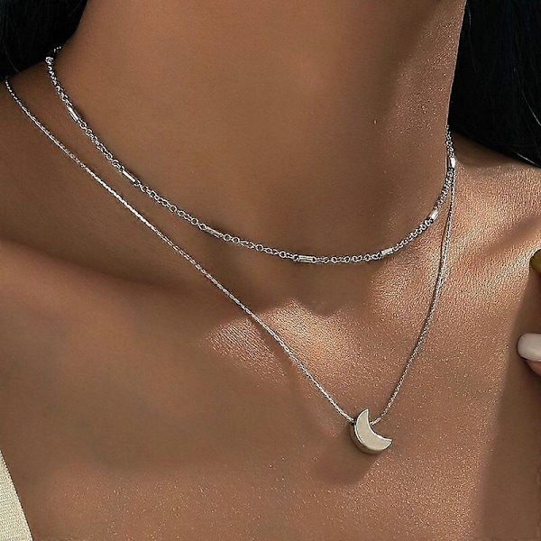 Fashion Guldpläteret Flerlags Berlock Vedhæng Halskæde Choker Dame Smykker Hot (Halskæde 4)