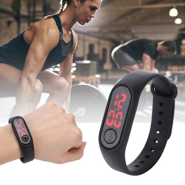 Smart Digital Klocka Armband Självlysande Elektronisk Klocka Trendig Stilfull Armbandsur Svart