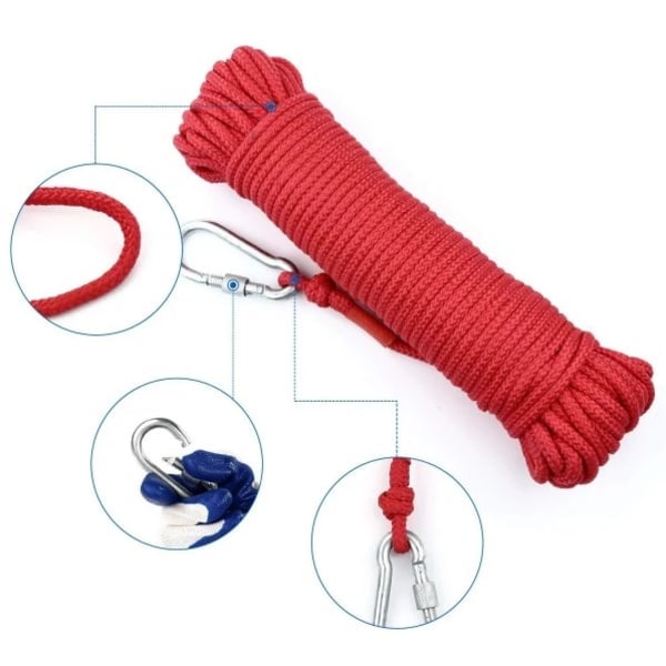 Neodymium magnet/Fiskemagt 150 kg med 10 meter reb og beskyttende håndtag