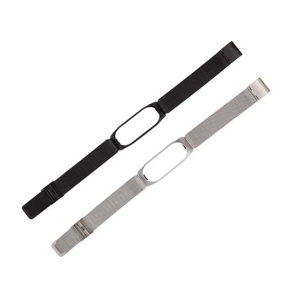 2 stk. udskiftningsarmbånd i rustfrit stål til Mi Band 3 4 5 6 grå sort 0.1