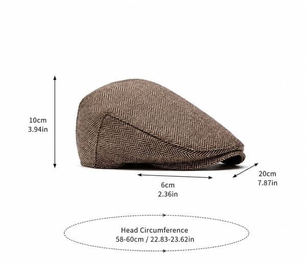 Herre Flat Cap, Pustende Polyester Med Bomullsfôr, Klassisk Sommerhatt For Daglig Bruk, Vinrød, L (56 Til 58 Cm)