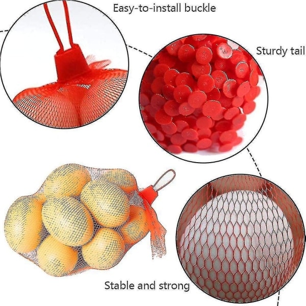Återanvändbar nätpåse, 200 bitar Nylon Mesh Vetable Nätpåse, Frukt och Vetable Pack Net, För Ägg Nätpåse, Frukt Nätpåse Ruika