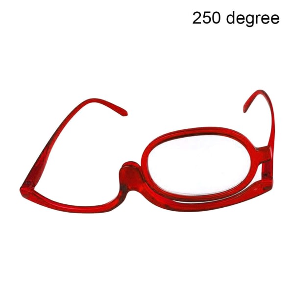 Kvinnor Sminkglasögon Förstoringsglasögon Läsglasögon Enkelroterande vinröd 250 grader vinröd 250 grader