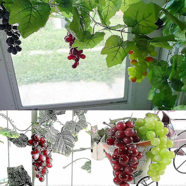 Kunstige Druer, 3 Stykker Forskellige Kunstige Druer Frostede Druer Gummidruer Dekoration Plastvindruer Vindruer-Perfet