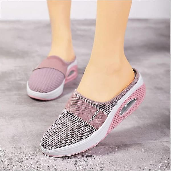 Åndbare Mesh Casual Pink Halvsko til Kvinder EU 39