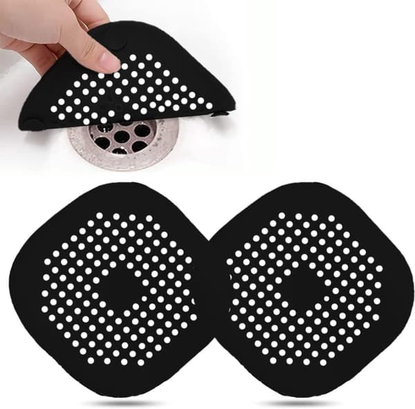2-pack Silikon Avloppsskydd - Diskbänksfilter m/ Sugkopp - Badkars Avloppssil