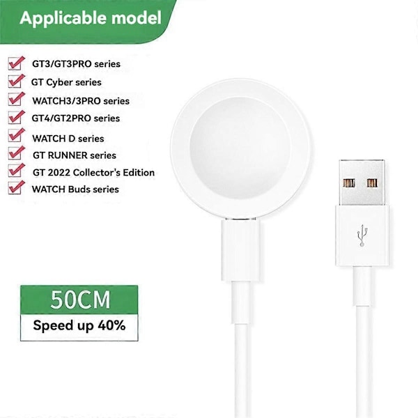 Trådlös Magnetisk Laddare för Huawei Watch 4 3 Pro D GT5 GT4 GT3 GT3[D] White