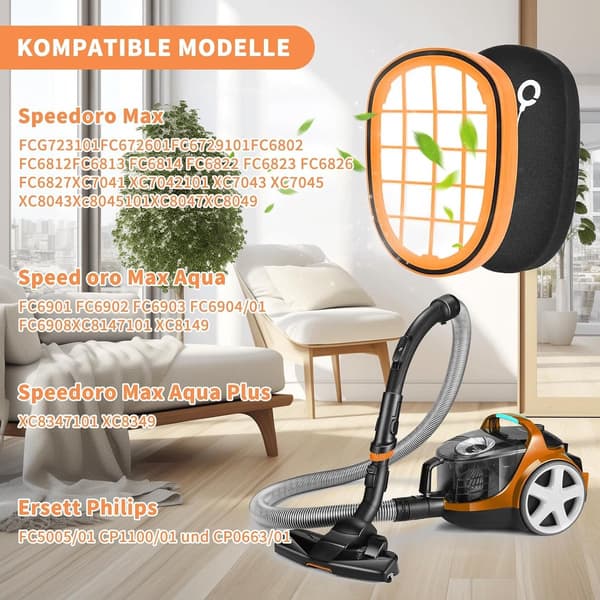SOLLBRY® - 4 x Filter Egnet til Philips Speedpro Max Aqua 7000 & 8000 Serien