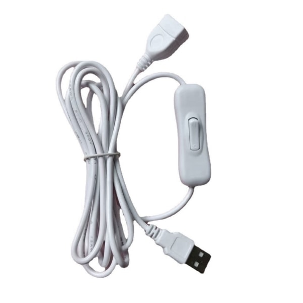USB-förlängningskabel hane till hona med på/av-knapp för bilkamera, LED vit - 304 switch