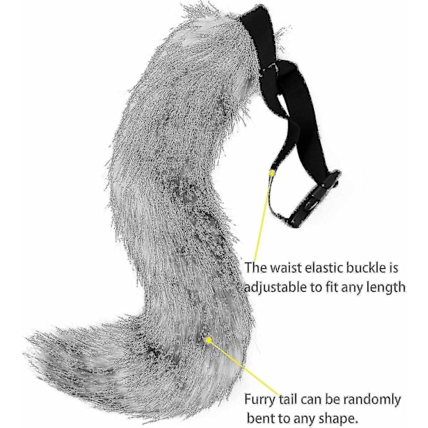 2024 Fuskpäls Rävsvans Katt Varg Cosplay Set Plyschmask Fluffiga Tassar Handskar Halloween Jul-WELLNESS