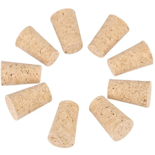 10-pack koniska naturkorkar för vin- och ölflaskor, flexibla träflaskförseglingar, 22 x 18 x 35 mm