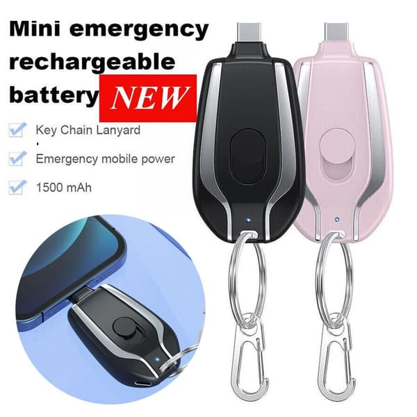 Bærbar Powerbank Nødoplader SORT TIL IPHONE TIL