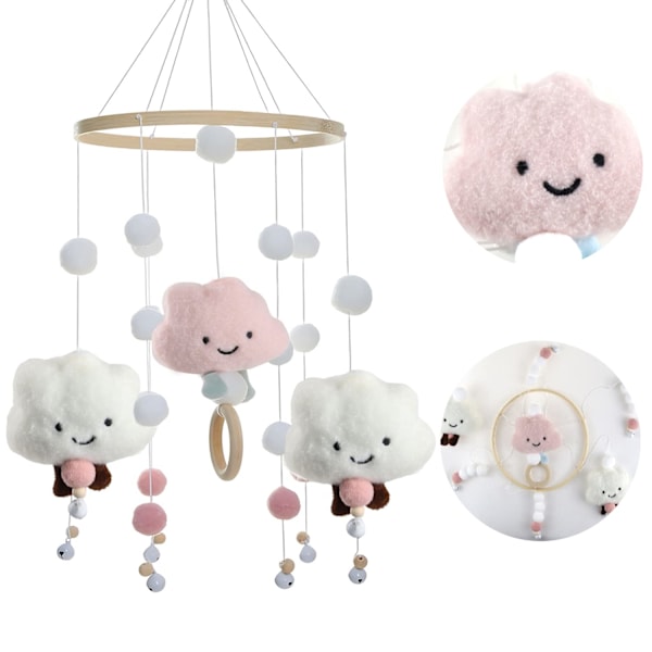 Molnformad fluffig boll vindspel hängande blå {YD}