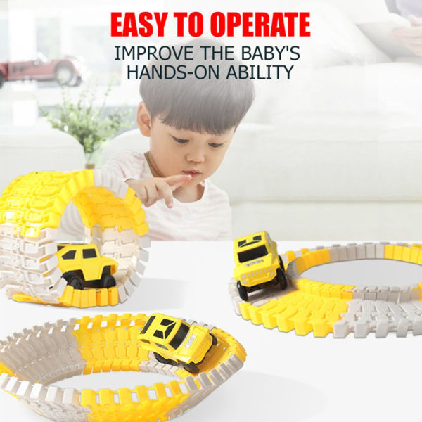 Barnens Byggbilbana Leksak DIY Racetrack Elbilbana Race Set Toddler Julklapp Förälder-barn Interaktiv Leksak null - A