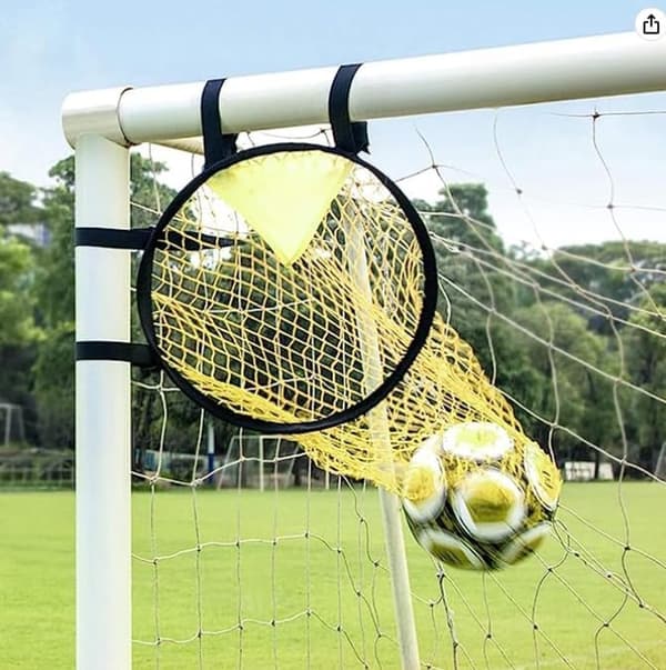 Fodbold Rebound Net, Bærbart Polyester Træningsnet Med Justerbare Stropper, Til Børn Og Spillere, Baghave Park Bane, Gul