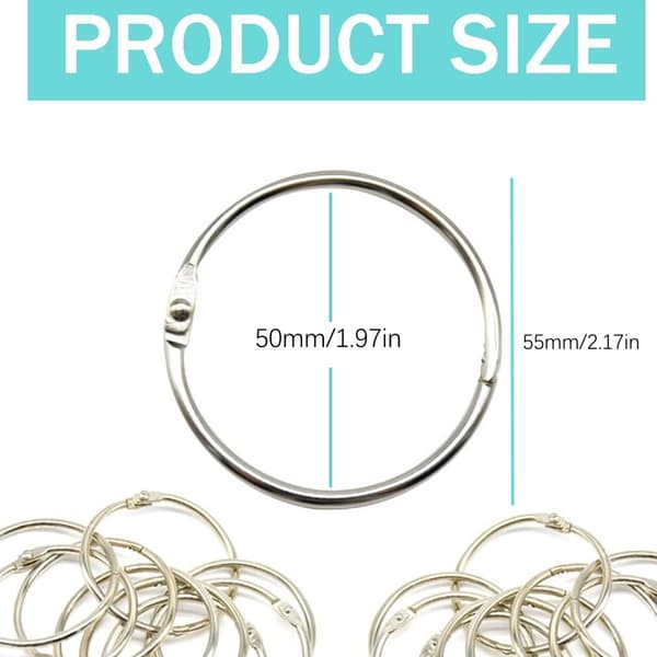 20 stk. - 55 mm - Bogringe - metal ringbind - Bindering - til løse ark